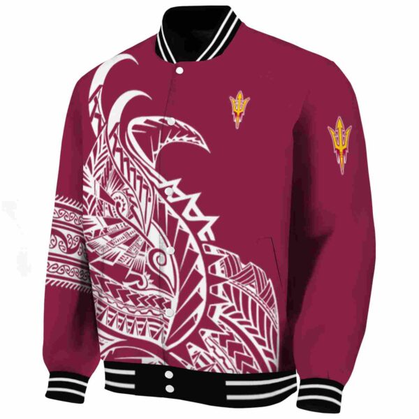 arizona state sun devils tribal art maroon white black jacket best selling jacketwow