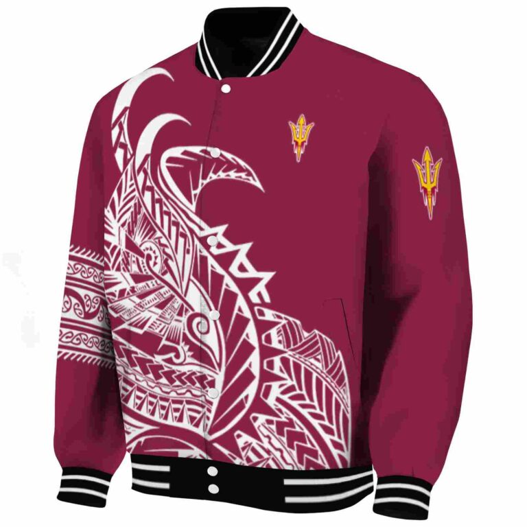 arizona state sun devils tribal art maroon white black jacket best selling jacketwow
