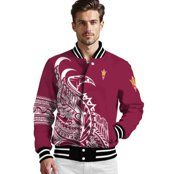 arizona state sun devils tribal art maroon white black jacket high quality jacketwow