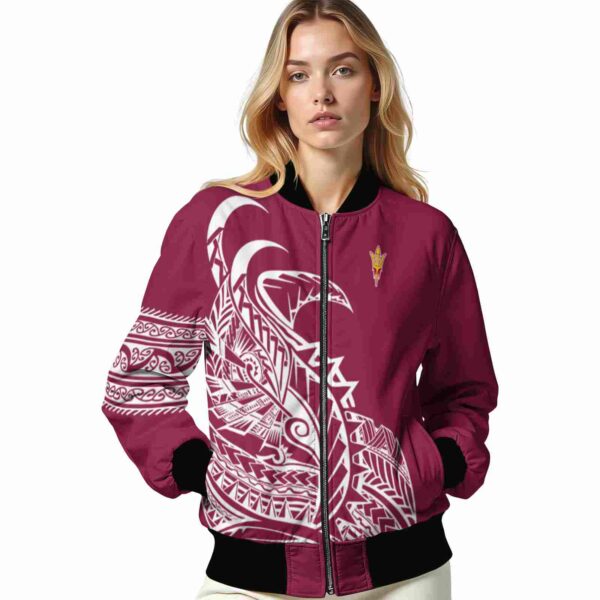 arizona state sun devils tribal art maroon white black jacket latest model jacketwow