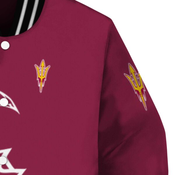 arizona state sun devils tribal art maroon white black jacket premium grade jacketwow