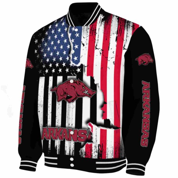 arkansas razorbacks patriotic theme black jacket best selling jacketwow