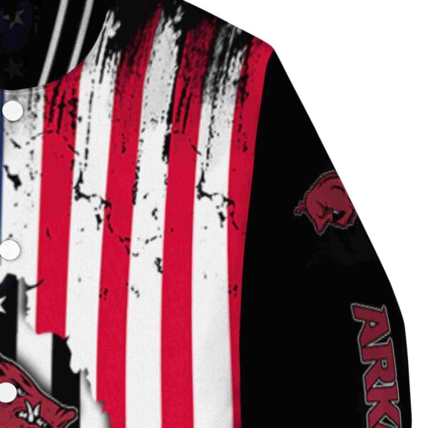 arkansas razorbacks patriotic theme black jacket premium grade jacketwow
