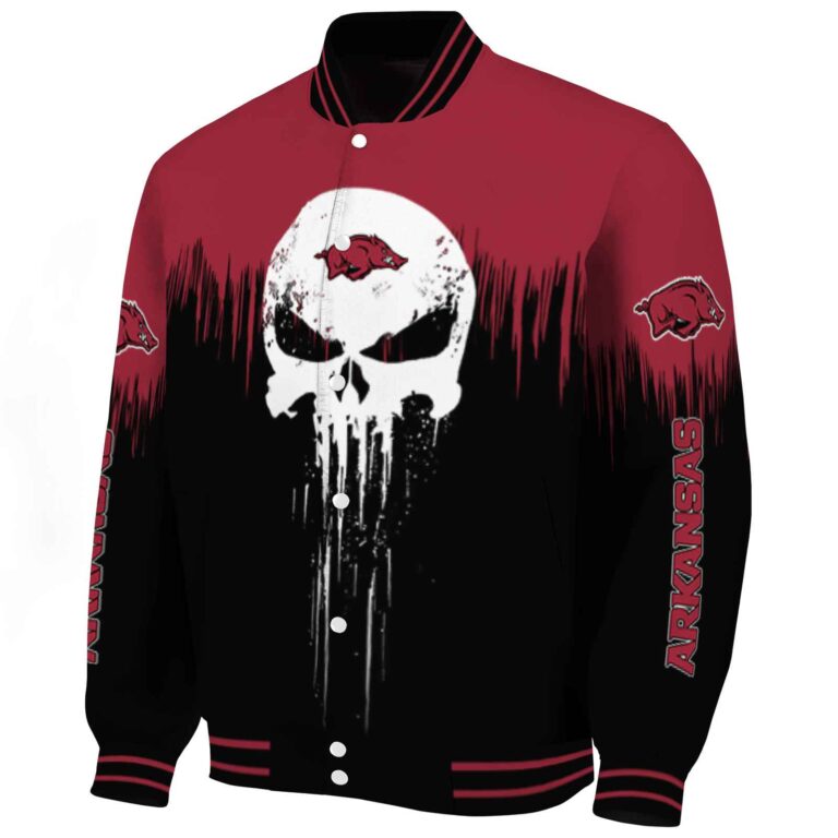arkansas razorbacks punisher skull red black white jacket best selling jacketwow