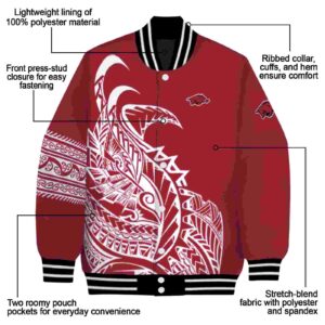 arkansas razorbacks tribal art red white black jacket new arrival jacketwow