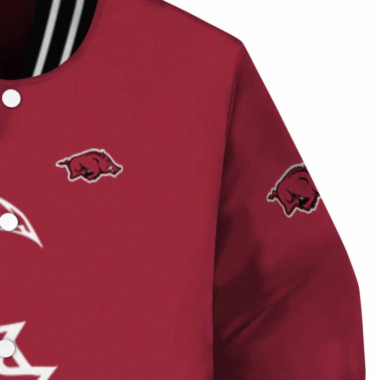 arkansas razorbacks tribal art red white black jacket premium grade jacketwow