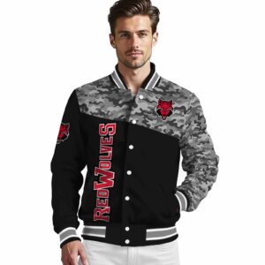 arkansas state red wolves camo patchwork black jacket high quality jacketwow