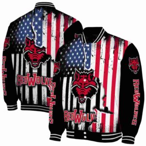 arkansas state red wolves patriotic theme black jacket fashion forward jacketwow