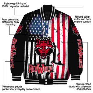 arkansas state red wolves patriotic theme black jacket new arrival jacketwow