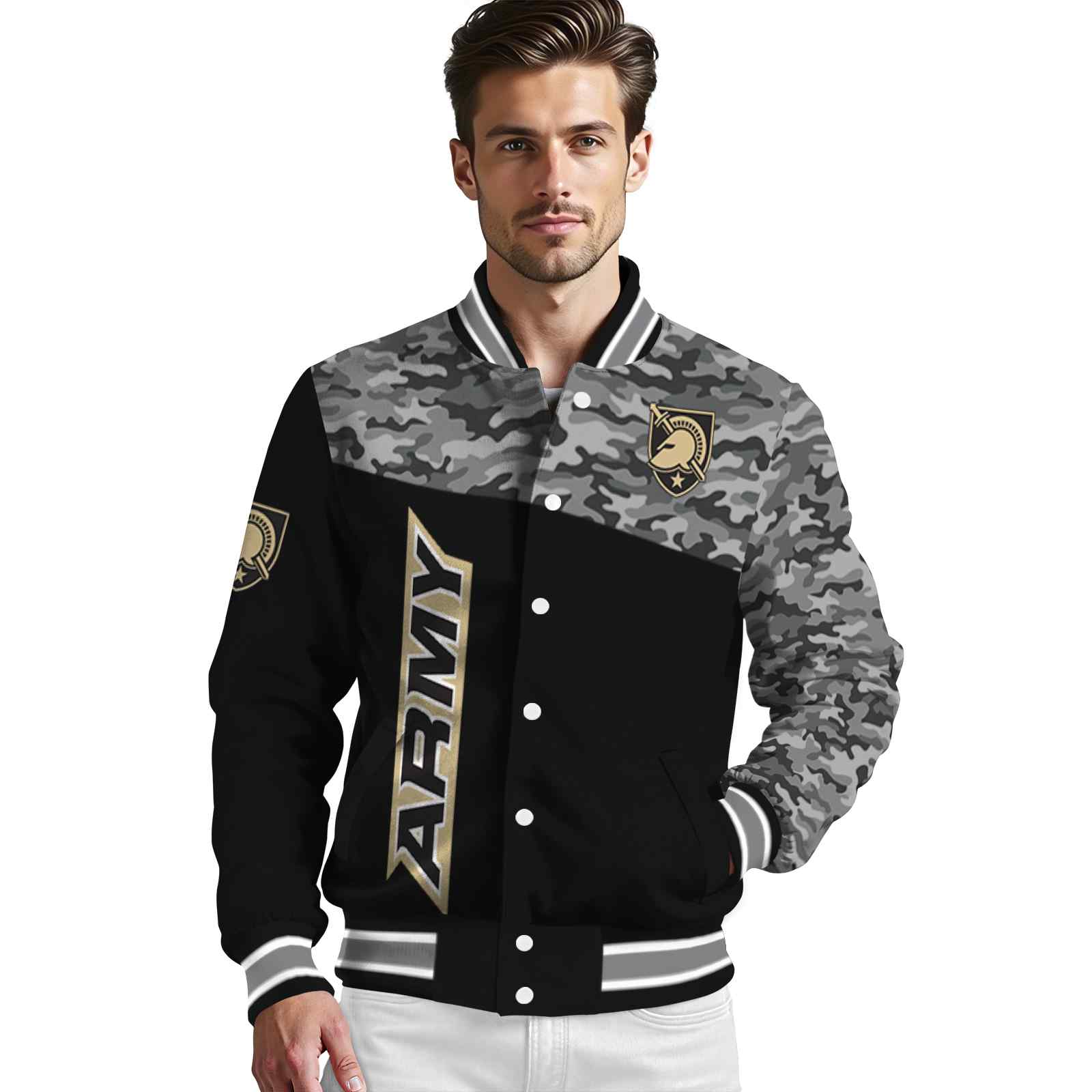 army black knights camo patchwork black jacket high quality jacketwow army black knights camo patchwork black jacket high quality jacketwow