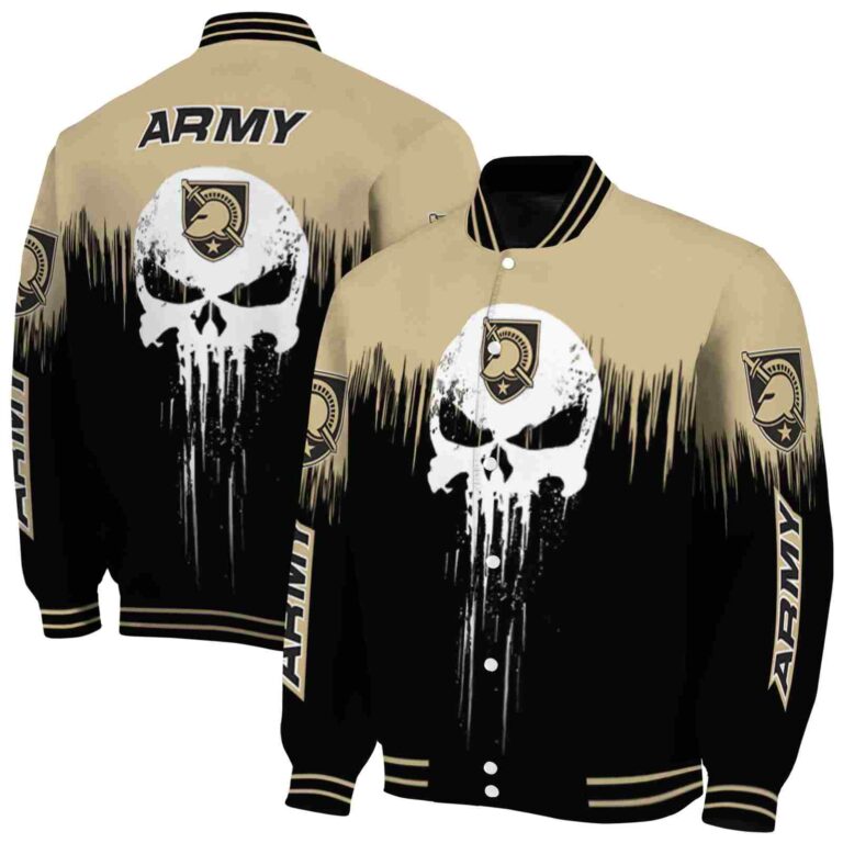 army black knights punisher skull gold black white jacket fashion forward jacketwow