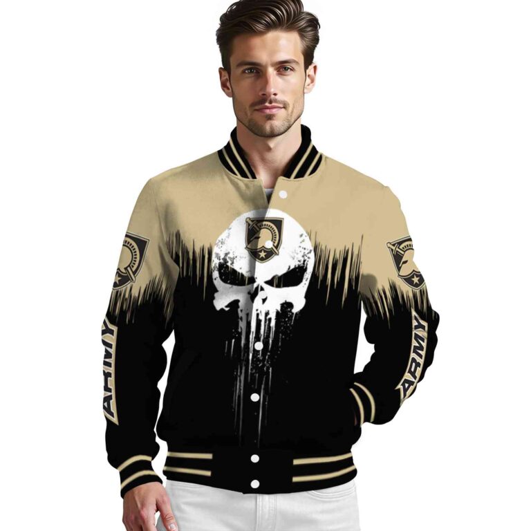 army black knights punisher skull gold black white jacket high quality jacketwow