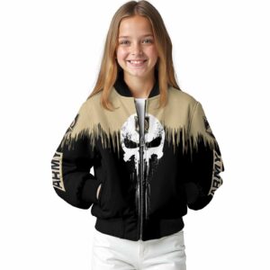 army black knights punisher skull gold black white jacket top rated jacketwow