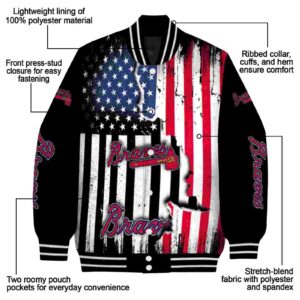 atlanta braves patriotic theme black jacket new arrival jacketwow