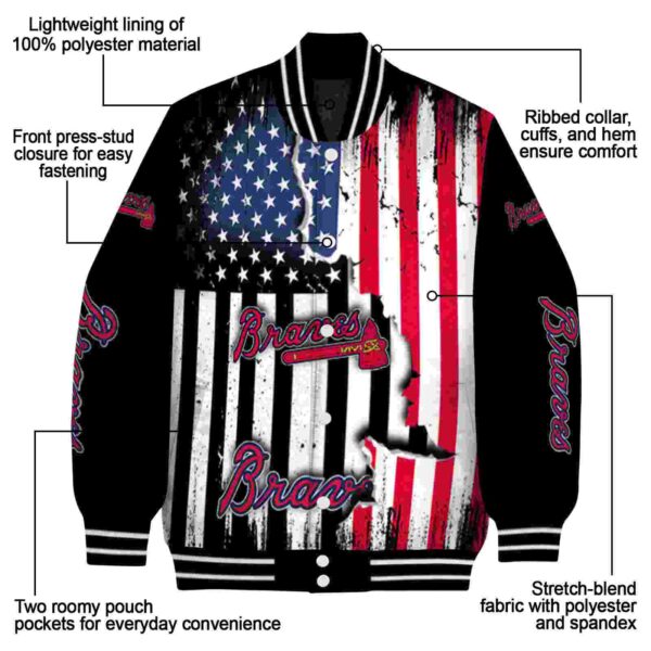 atlanta braves patriotic theme black jacket new arrival jacketwow
