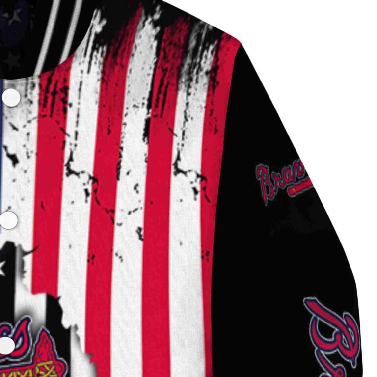 atlanta braves patriotic theme black jacket premium grade jacketwow