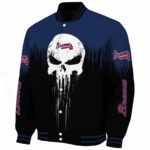 atlanta braves punisher skull navy black white jacket best selling jacketwow