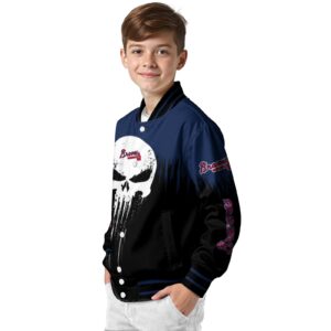 atlanta braves punisher skull navy black white jacket trendy jacketwow