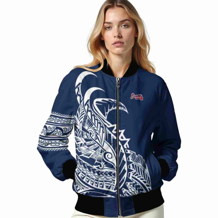 atlanta braves tribal art navy white black jacket latest model jacketwow