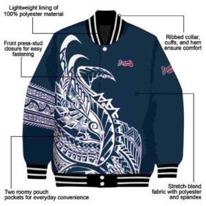 atlanta braves tribal art navy white black jacket new arrival jacketwow