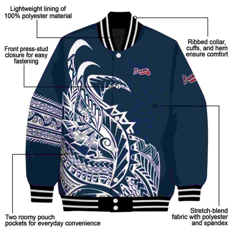 atlanta braves tribal art navy white black jacket new arrival jacketwow