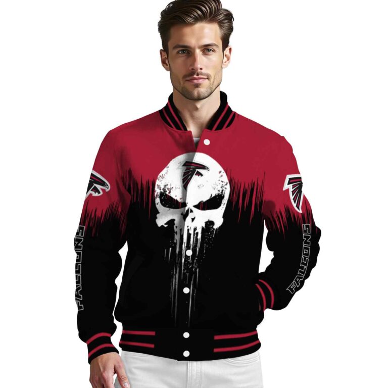 atlanta falcons punisher skull red black white jacket high quality jacketwow