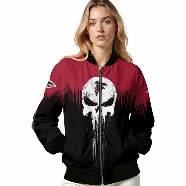 atlanta falcons punisher skull red black white jacket latest model jacketwow