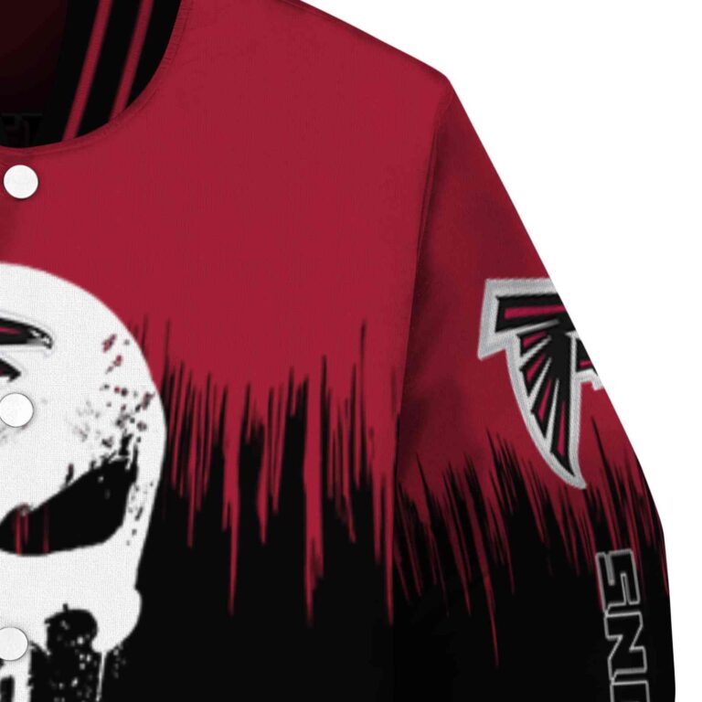 atlanta falcons punisher skull red black white jacket premium grade jacketwow