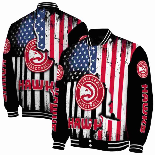 atlanta hawks patriotic theme black jacket fashion forward jacketwow