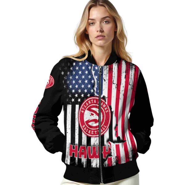 atlanta hawks patriotic theme black jacket latest model jacketwow