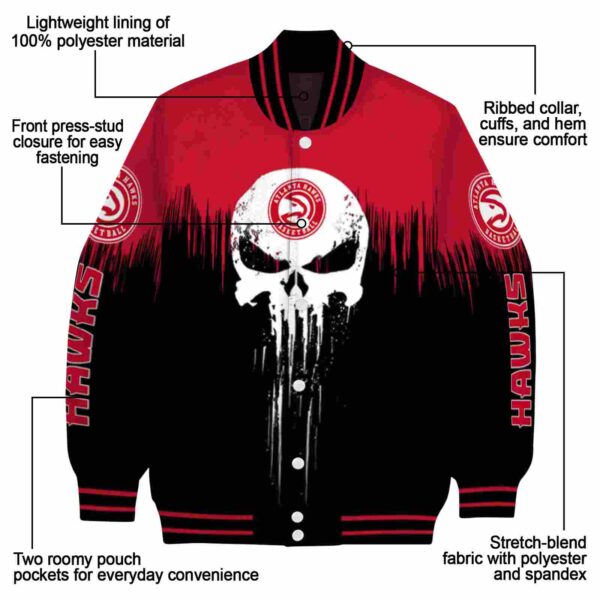 atlanta hawks punisher skull red black white jacket new arrival jacketwow
