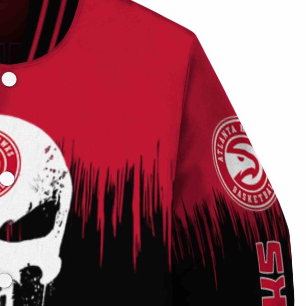 atlanta hawks punisher skull red black white jacket premium grade jacketwow
