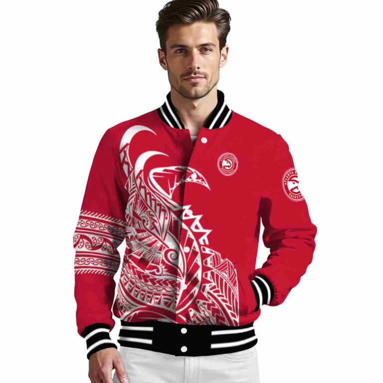 atlanta hawks tribal art red white black jacket high quality jacketwow