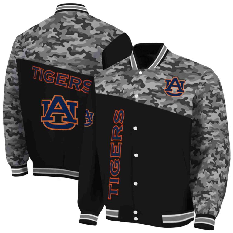 auburn tigers camo patchwork black jacket fashion forward jacketwow
