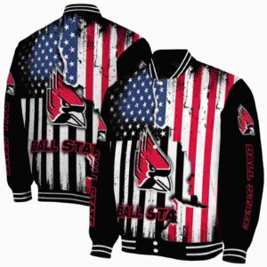 ball state cardinals patriotic theme black jacket fashion forward jacketwow