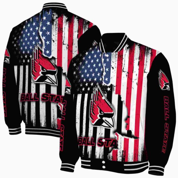 ball state cardinals patriotic theme black jacket fashion forward jacketwow