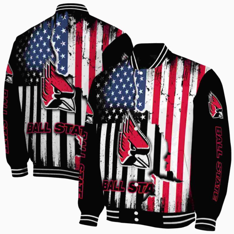 ball state cardinals patriotic theme black jacket fashion forward jacketwow