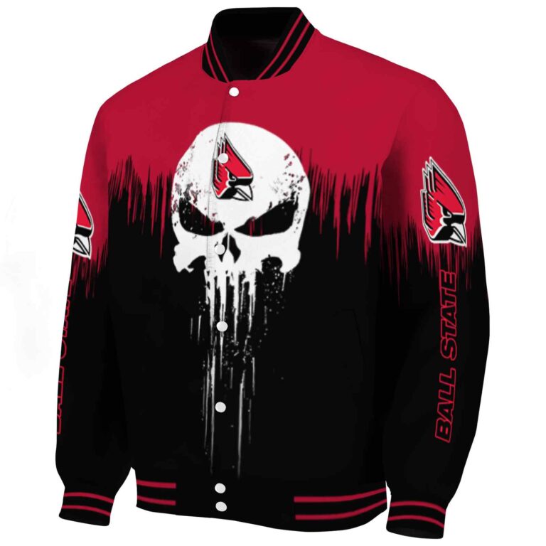 ball state cardinals punisher skull red black white jacket best selling jacketwow