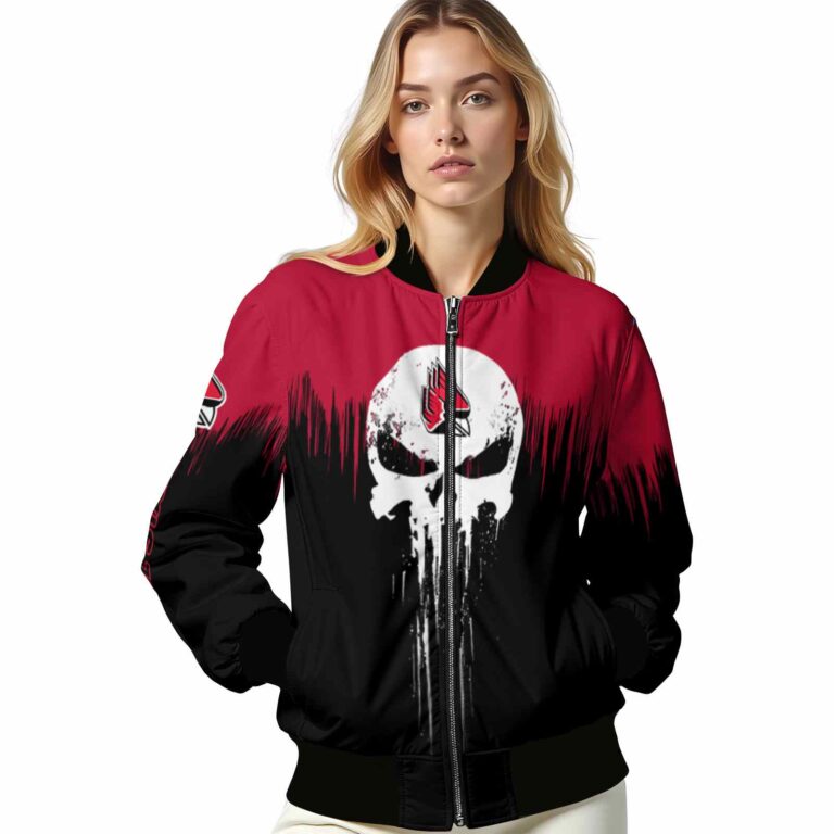 ball state cardinals punisher skull red black white jacket latest model jacketwow