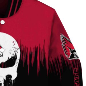 ball state cardinals punisher skull red black white jacket premium grade jacketwow