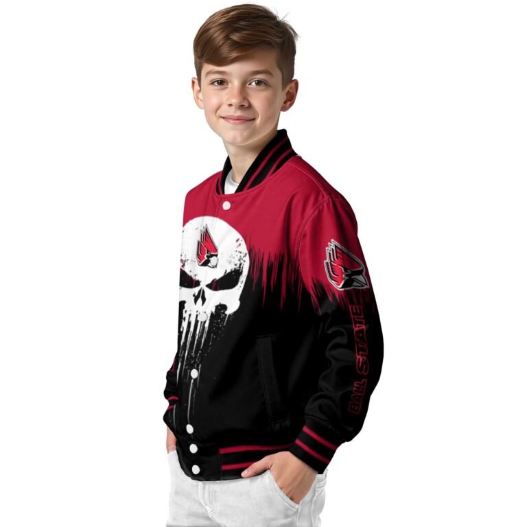 ball state cardinals punisher skull red black white jacket trendy jacketwow