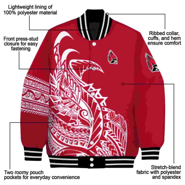 ball state cardinals tribal art red white black jacket new arrival jacketwow