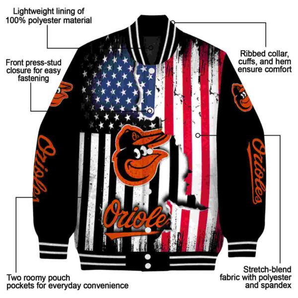 baltimore orioles patriotic theme black jacket new arrival jacketwow