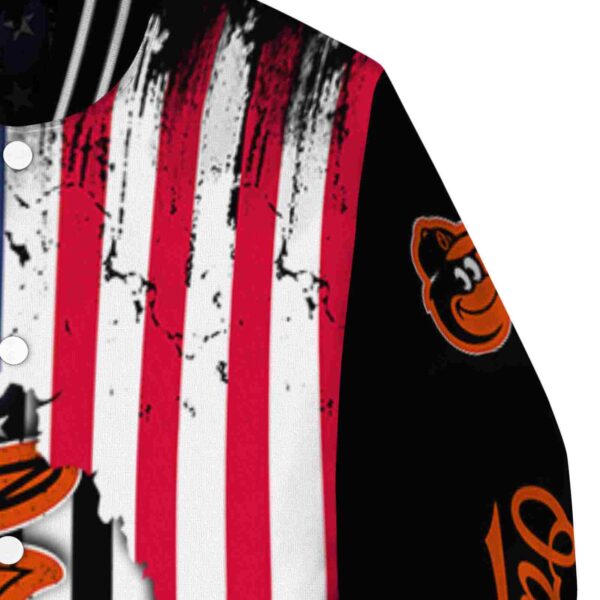 baltimore orioles patriotic theme black jacket premium grade jacketwow