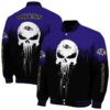 baltimore ravens punisher skull purple black white jacket fashion forward jacketwow