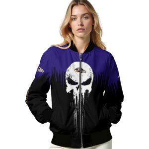 baltimore ravens punisher skull purple black white jacket latest model jacketwow