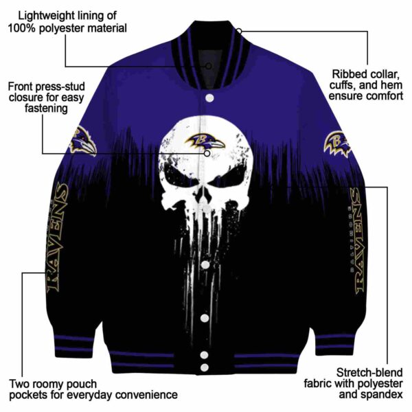 baltimore ravens punisher skull purple black white jacket new arrival jacketwow