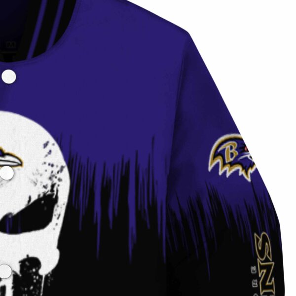 baltimore ravens punisher skull purple black white jacket premium grade jacketwow