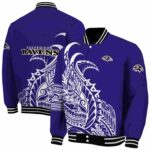 baltimore ravens tribal art purple white black jacket best selling jacketwow