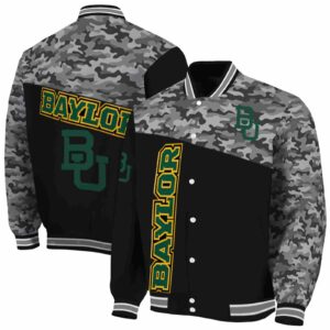 baylor bears camo patchwork black jacket fashion forward jacketwow